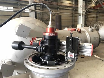 Onsite Service Rau Hnov Exchanger, Piping System Siv Portable Flange Facing Tshuab